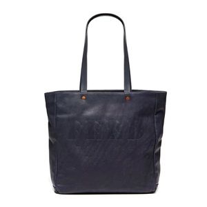 FEED Projects Navy Leather Large Tote Bag